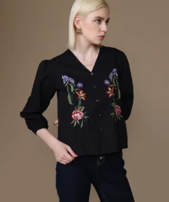 Women Lizzie Black Top for Work & Daily Wear