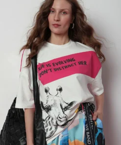 White Stylish Typography Round Neck T-Shirt