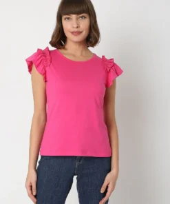 Women’s Pink Relaxed Fit Cotton T-Shirt