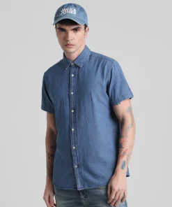 Everyday Blue Indigo Dyed Denim Shirt for Men