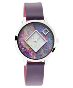 Fit Outs Girls Quartz Analog Watch Multicoloured Dial Elegant Leather Strap for Office and Casual Wear