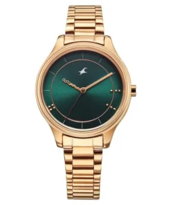 Stylish Stunners Quartz Analog Green Dial Watch for Girls Durable Rose Gold Strap
