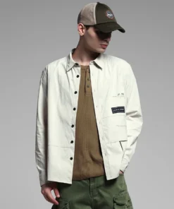 Trendy White Logo Print Oversized Shirt for Men