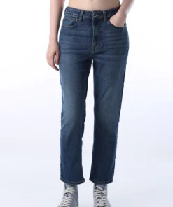Women’s Cropped High-Rise Washed Stretch Denim Jeans