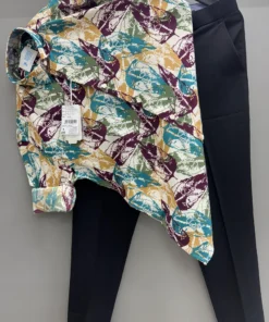 Men’s Fashion Rayon Printed Shirt With Tailored Black Pant for Professional Look