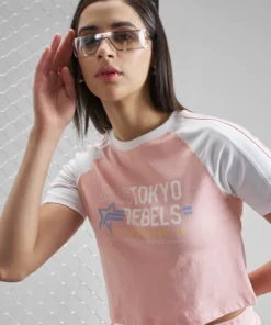 Women Pink Printed Round Neck T-Shirt