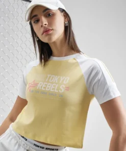 Yellow Trendy Printed Round Neck T-Shirt