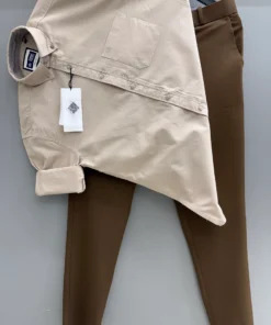 Business Casual Heavy Oxford Dark Brown Shirt With Tailored Formal Pant