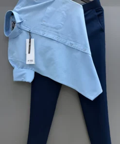 Modern Fit Oxford Shirt with Formal Pant Royal Blue