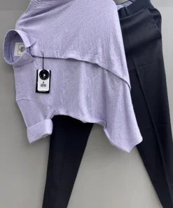 Partywear Jacquard Purple Shirt with Black Pant Combo
