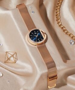 Modern Showstopper Quartz Analog Girls Watch Blue Dial with Stainless Steel Band