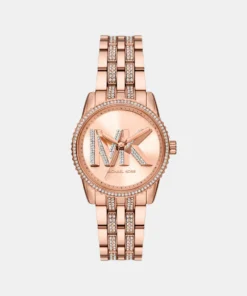 Elegant Women’s Quartz Watch Rose Gold Dial Sleek Stainless Steel Band