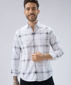 Stylish Morning Brew Neutral Check Shirt for Men