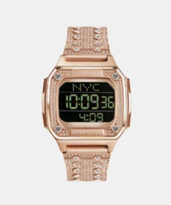 Chic Women’s Quartz Digital Watch Black Dial Comfortable Stainless Steel Strap