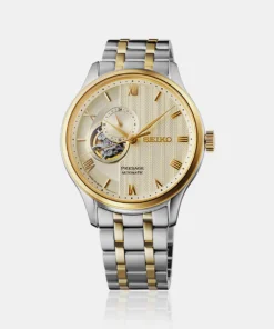 Premium Presage Men Automatic Gold Dial Analog Watch for Everyday Use