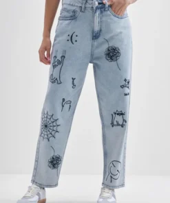 Premium Quality Women Blue Mom Fit Stretchable Jeans with Flexible Fabric