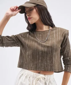 Brown Trendy Printed Round Neck T-Shirt