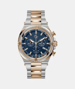 IronClass Chrono Men Quartz Chronograph Watch with Stainless Steel Strap and Blue Dial