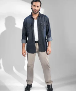 Premium Men’s Blue Denim Shirt for Everyday Wear