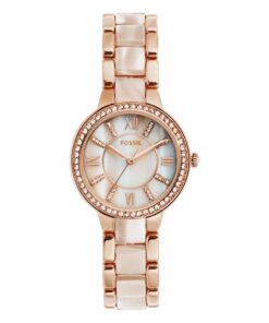 Chic Virginia Round Watch for Women with Luxurious Mother of Pearl Face