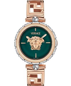 Medusa Jewel Women’s Round Watch with Elegant Green Dial