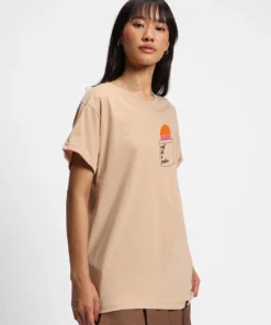 Ginger Root Brown Pocket Shine Graphic Printed Boyfriend T-shirt